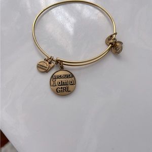 Alex and ani “because I am a girl” gold bangle